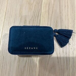 Sézane Navy Velvet Jewelry Box